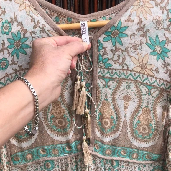 RARE Vintage Spell Boho Blossom Mini Dress - Picture 7 of 16